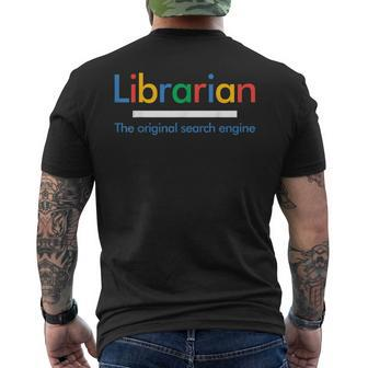 Librarian The Original Search Engine Men's T-shirt Back Print | Mazezy