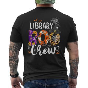 Library Boo Crew Ghost Spooky Halloween Costume Librarian Men's T-shirt Back Print - Monsterry CA