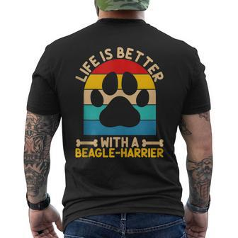 Life Is Better With A Beagle-Harrier Men's T-shirt Back Print | Mazezy