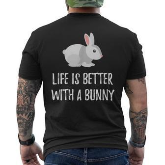 Life Is Better With A Bunny Cute Critter Men's T-shirt Back Print - Monsterry