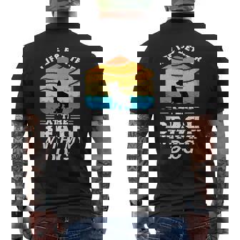 Life Is Better At The Beach With My Dog Corgi Lovers Graphic Mens Back Print T-shirt | Mazezy