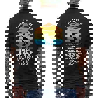 Life Is Better At The Beach With My Dog Corgi Lovers Graphic Mens Back Print T-shirt | Mazezy