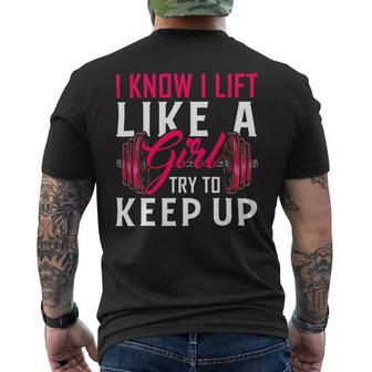 Lift Like A Girl Bodybuilding Weight Training Gym Mens Back Print T-shirt - Monsterry DE