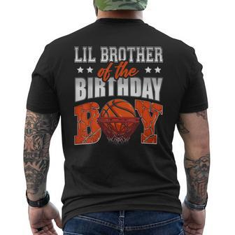 Lil Brother Of The Birthday Boy Basketball Family Baller Men's T-shirt Back Print | Mazezy