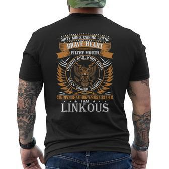 Linkous Name Gift Linkous Brave Heart V2 Mens Back Print T-shirt - Seseable