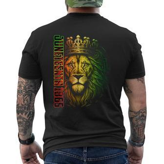 Lion Junenth African American Freedom Black History Mens Back Print T-shirt | Mazezy
