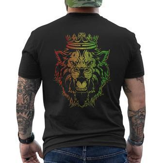 Lion Of Judah Rastafarian Mens Back Print T-shirt | Mazezy