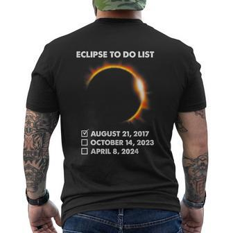To Do List Annular Solar Eclipse 2023 Total Eclipse 2024 Men's T-shirt Back Print | Mazezy