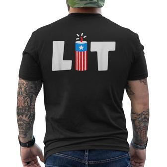 Lit 4Th Of July Patriotic Vintage Mens Back Print T-shirt - Monsterry DE