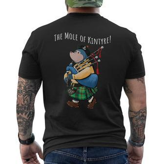 The Little Mole Of Kintyre Playing Bagpipes Men's T-shirt Back Print | Mazezy
