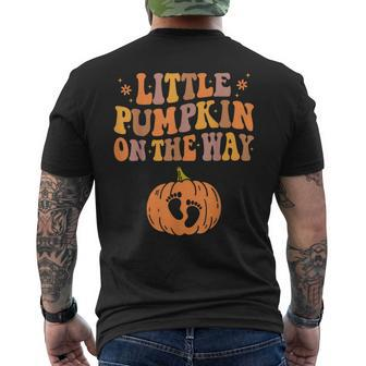 Little Pumpkin On The Way Pregnancy Announcement Halloween Men's T-shirt Back Print - Monsterry CA