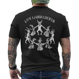 Live Laugh Lucifer Horror Satan Satanic Demonc Devil Goat Mens Back Print T-shirt | Mazezy