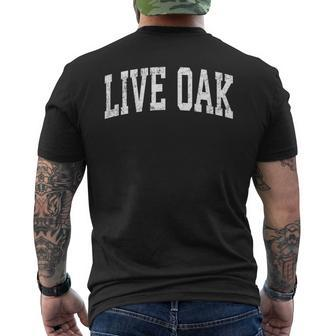 Live Oak Texas Tx Vintage Athletic Sports Men's T-shirt Back Print | Mazezy