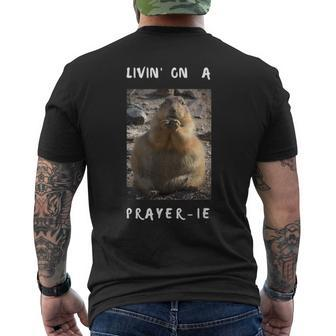 Livin' On A Prayer-Ie Prairie Dog Men's T-shirt Back Print | Mazezy CA