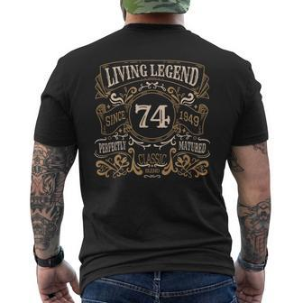Living Legend 1949 74Th Birthday Men's T-shirt Back Print - Monsterry UK