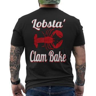Lobsta' Clam Bake Lobster Men's T-shirt Back Print | Mazezy