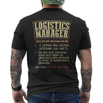 Logistics Manager Definition Men's T-shirt Back Print | Mazezy
