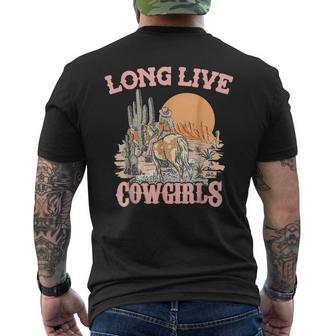 Long Funny Live Country Gifts Southern For Cowgirls Black Mens Back Print T-shirt | Mazezy