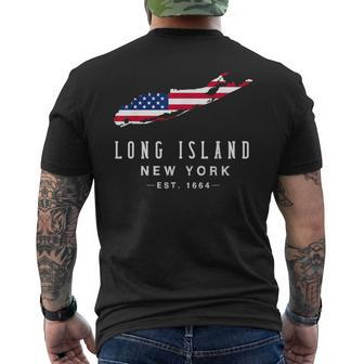 Long Island Ny Souvenir Native Long Islander Map Nyc Mens Back Print T-shirt | Mazezy DE