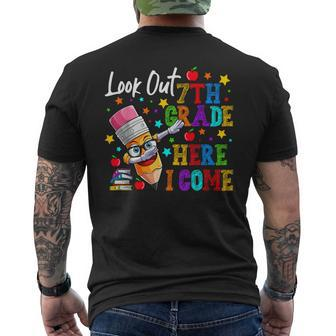 Look Out 7Th Grade Here I Come Last Day Of School Graduation Mens Back Print T-shirt - Thegiftio UK