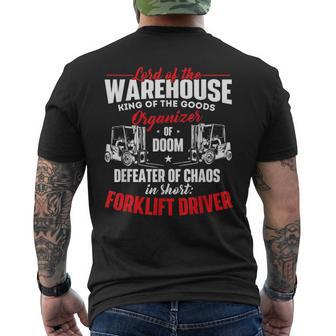 Lord Of The Warehouse Forklift Driver Fork Stacker Operator Men's T-shirt Back Print | Mazezy
