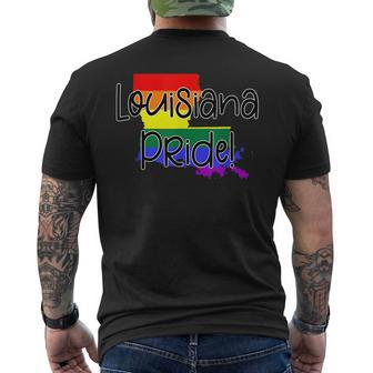 Louisiana Gay Pride Mens Back Print T-shirt | Mazezy