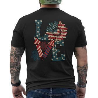 Love 4Th Of July 2023 Patriotic All American Women Mom Gifts Mens Back Print T-shirt | Mazezy