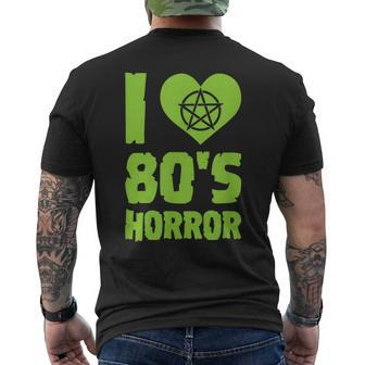 I Love 80S Horror Heart Pentagram Scary Movie Retro Vintage Scary Movie Men's T-shirt Back Print | Mazezy