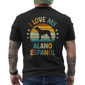 Love My Alano Espanol Or Spanish Bulldog Dog Men's T-shirt Back Print | Mazezy