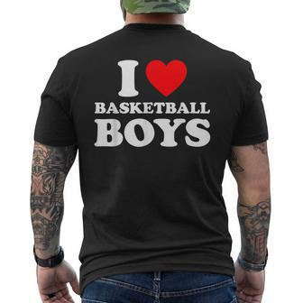 I Love Basketball Boys I Heart Basketball Boys Men's T-shirt Back Print - Seseable