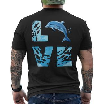 Love Bottlenose Dolphin Whale Sea Animals Marine Mammal Men's T-shirt Back Print | Mazezy