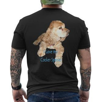 I Love My Cocker Spaniel Dog Men's T-shirt Back Print | Mazezy