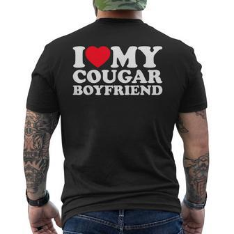 I Love My Cougar Boyfriend I Heart My Cougar Boyfriend Men's T-shirt Back Print - Monsterry