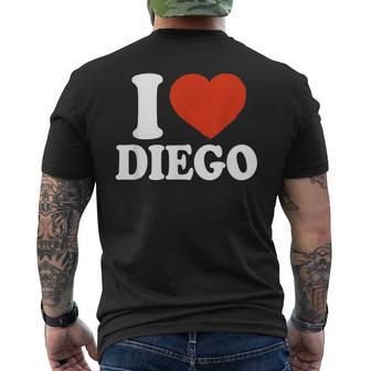 I Love Diego I Heart Diego Red Heart Valentine Men's T-shirt Back Print | Mazezy
