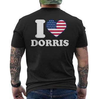 I Love Dorris I Heart Dorris Men's T-shirt Back Print | Mazezy