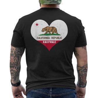 I Love Eastvale California Ca Republic Flag Heart Men's T-shirt Back Print | Mazezy