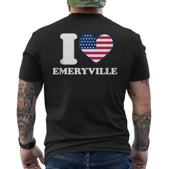 I Love Emeryville I Heart Emeryville Men's T-shirt Back Print | Mazezy