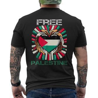 I Love Free Palestine Flag Save Gaza Strip Palestinian Men's T-shirt Back Print | Mazezy