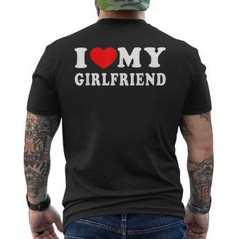 I Love My Girlfriend I Heart My Girlfriend Red Heart Men's Back Print T-shirt | Mazezy