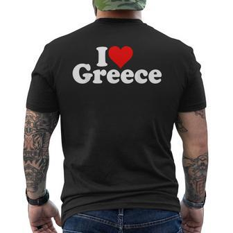 I Love Heart Greece Men's T-shirt Back Print - Seseable