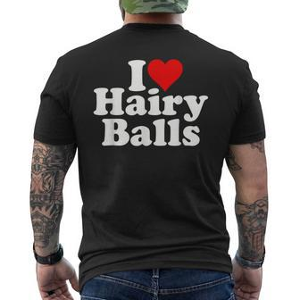 I Love Heart Hairy Balls Men's T-shirt Back Print - Monsterry