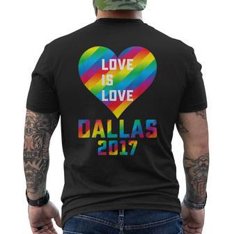 Love Is Love Gay Pride Heart Dallas 2017 Lgbtq Gay Mens Back Print T-shirt | Mazezy CA