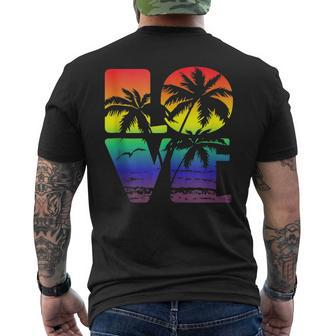 Love Is Love Gay Pride Lgbt Beach Mens Back Print T-shirt | Mazezy