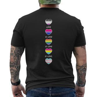 Love Is Love Pride Lgbtq Lgbt Gay Asexual Bi Pansexual Trans Mens Back Print T-shirt | Mazezy