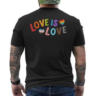 Love Is Love - Pride Month - Lgbtq - Peace No Hate - Classic Mens Back Print T-shirt | Mazezy