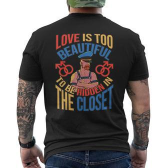Love Is Too Beautiful To Be Hidden Gay Pride Lgbt Mens Back Print T-shirt | Mazezy