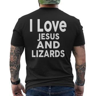 I Love Jesus And Lizards Lizard Men's T-shirt Back Print | Mazezy