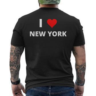 I Love New York With A Red Heart Men's T-shirt Back Print | Mazezy
