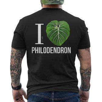I Love Philodendron Philodendron Gloriosum Leaf Men's T-shirt Back Print | Mazezy