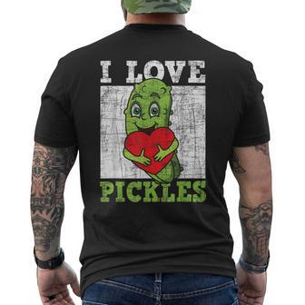 I Love Pickles Pickle Vegan Lover Vegetarian Vegetable Men's T-shirt Back Print - Monsterry